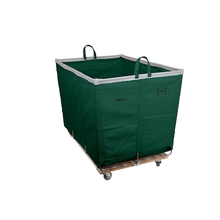 Steele Canvas Basket 18 BU Permanent Truck Green Vinyl w/Grey Vinyl - 3in Casters 9218VGRNVGRYW3